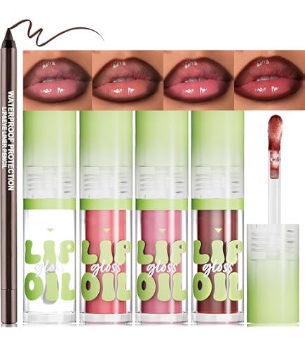 Amazon.com : HOSAILY 4 Colors Hydrating Lip Oil Plumping + Lip
